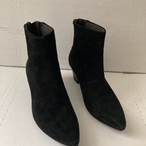 Clarks Black Suede Pointed Ankle Boots